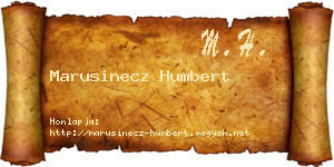 Marusinecz Humbert névjegykártya